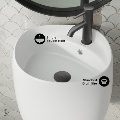 Swiss Madison, Ivy Wall-Mount Sink in Matte White