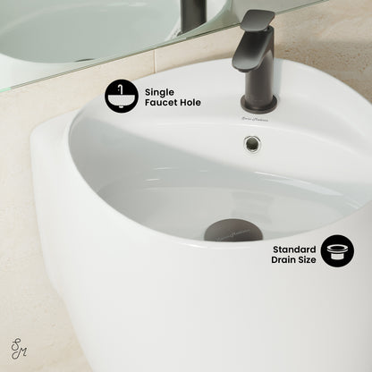Swiss Madison, Ivy 18 in. Ceramic Glossy White Wall Mount Sink