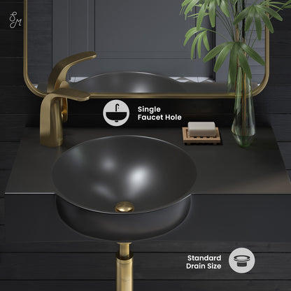 Swiss Madison, Chateau 30" Left Side Faucet Wall-Mount Bathroom Sink in Matte Black