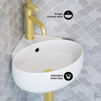 Swiss Madison, Plaisir Corner Wall Hung Sink