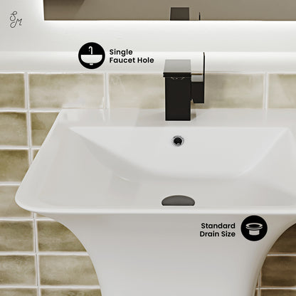 Swiss Madison, Carre 21" Wall-Mount Bathroom Sink