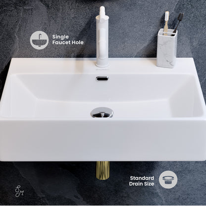 Swiss Madison, Claire 24" Rectangle Wall-Mount Bathroom Sink