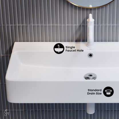 Swiss Madison, Carre 36" Rectangle Wall-Mount Bathroom Sink