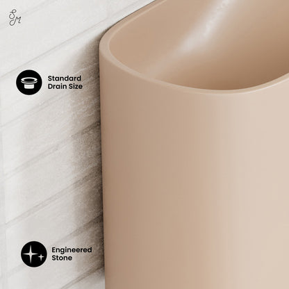 Swiss Madison, Terre 18" Right Side Faucet Wall-Mount Bathroom Sink in Pastel Peach
