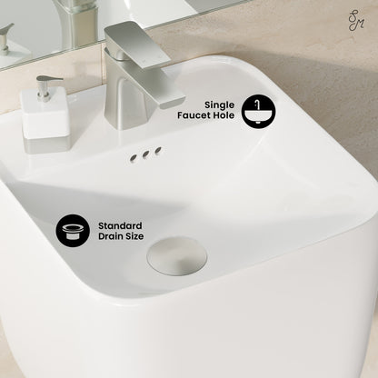 Swiss Madison, Carre 17.5" Wall-Mount Bathroom Sink