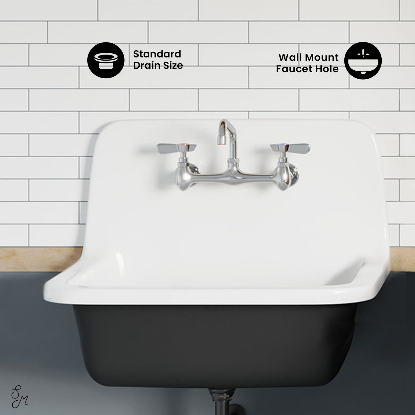 Swiss Madison, Loire 22" Wall Hung Cast Iron Bathroom Sink