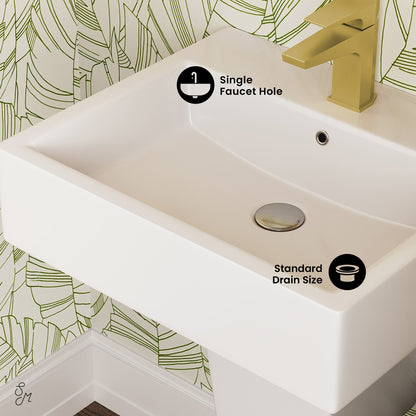 Swiss Madison, Concorde 21" Two-Piece Wall-Mount Bathroom Sink