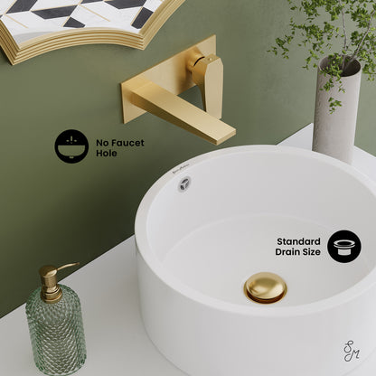 Swiss Madison, Monaco 36" Floating Bathroom Shelf with Vessel Sink in Glossy White