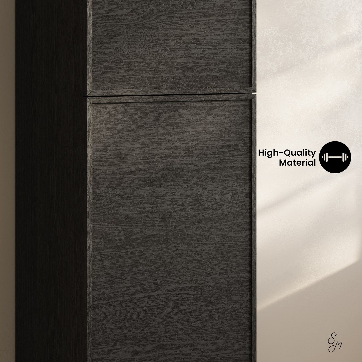 Swiss Madison, St. Tropez 15 x 15 x 60 Freestanding Linen Cabinet in Black Oak