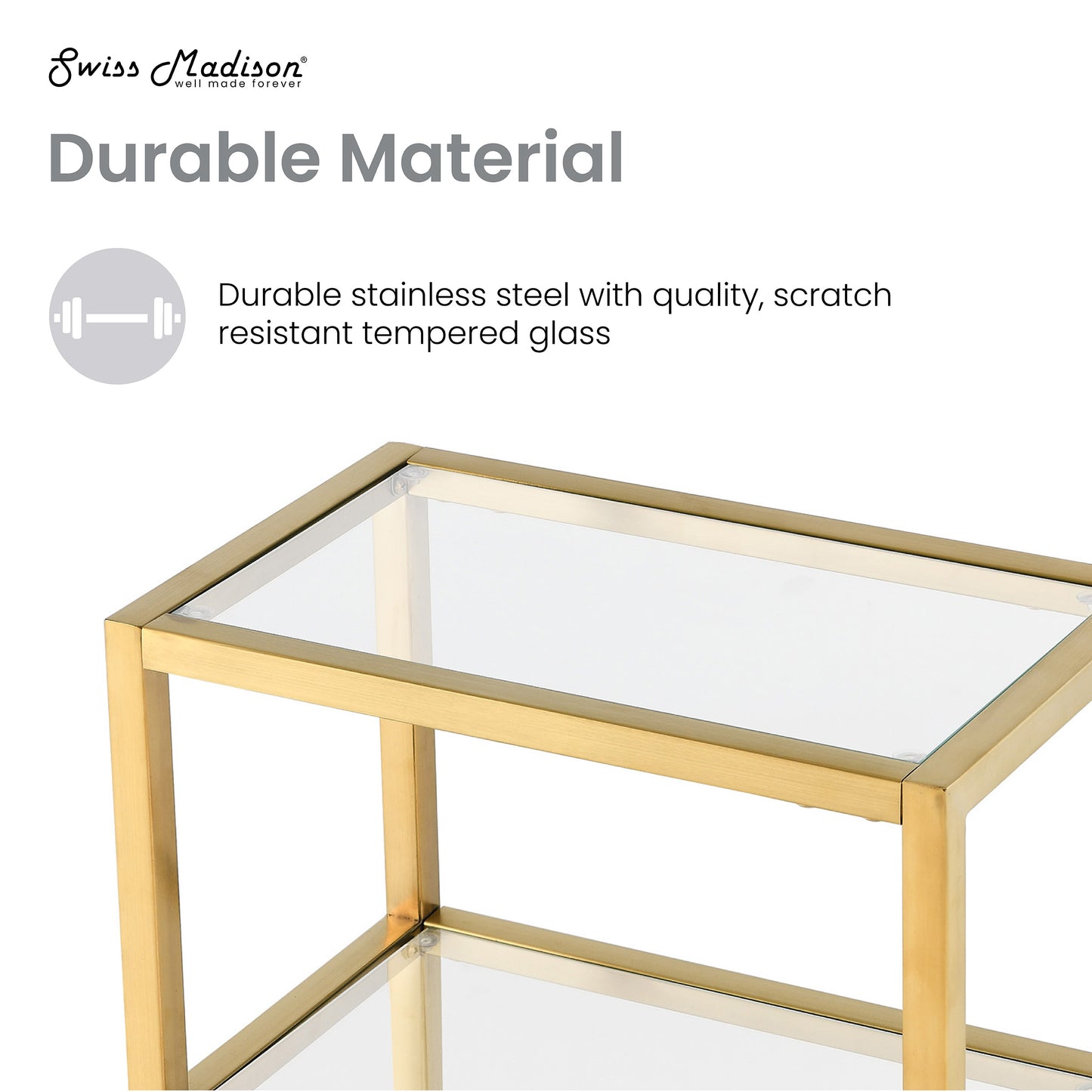 Swiss Madison, Pierre 16"x20"x10" Wall-Mounted Linen Cabinet in Brushed Gold
