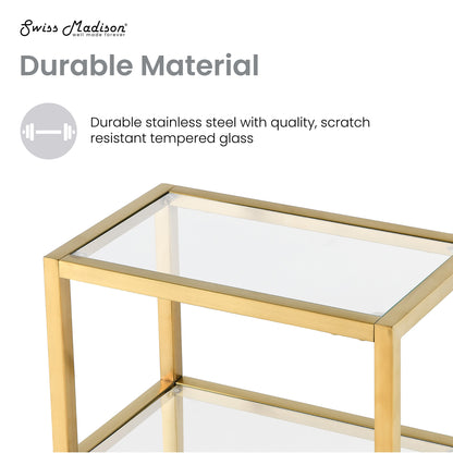 Swiss Madison, Pierre 16"x20"x10" Wall-Mounted Linen Cabinet in Brushed Gold