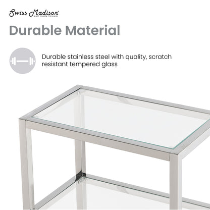 Swiss Madison, Pierre 16"x65"x14" Freestanding Linen Cabinet in Chrome