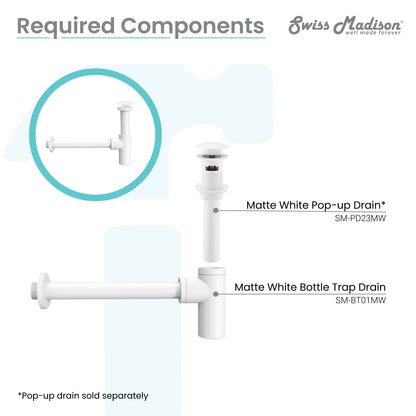 Swiss Madison Matte White bathroom vanity — view 4