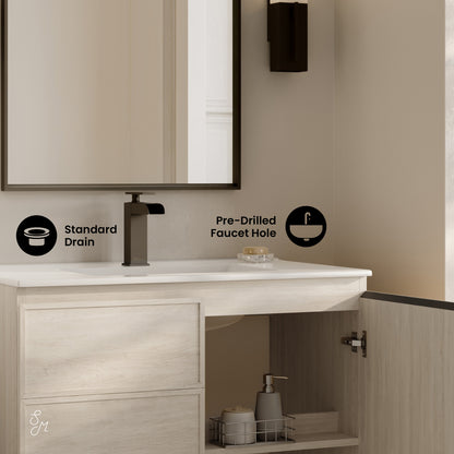 Swiss Madison St. Tropez 36-inch freestanding bathroom vanity in White Oak — view 3