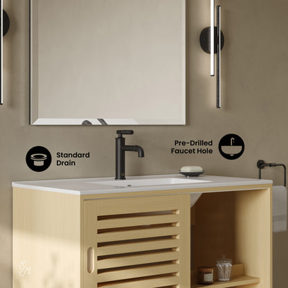 Swiss Madison Delice 36-inch freestanding bathroom vanity in Natural Oak — view 3