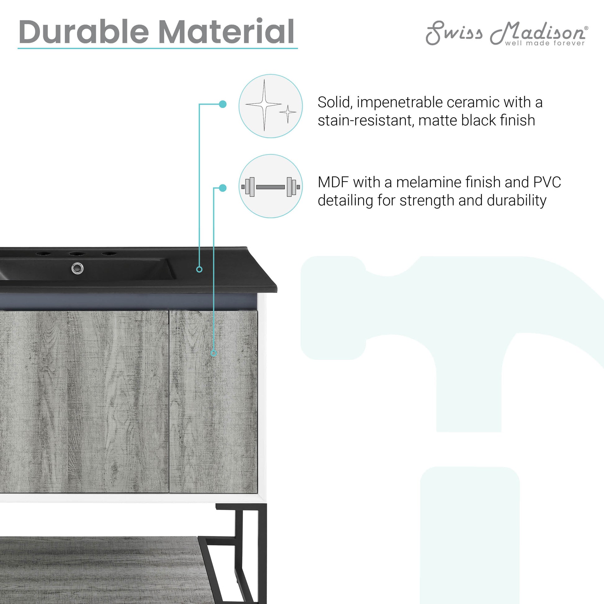 Swiss Madison Marseille 36-inch bathroom vanity — view 4