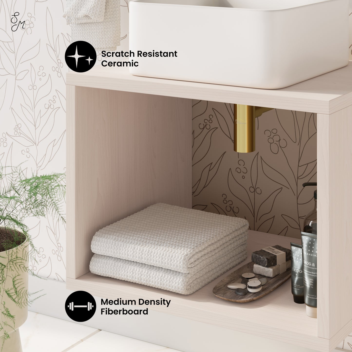 Swiss Madison, Concorde 24'' Wall-Hung Vanity In White Oak