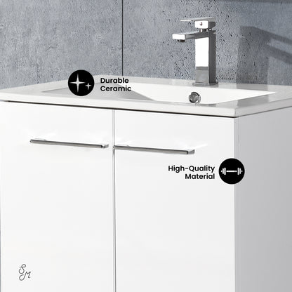 Swiss Madison, Annecy 24" Freestanding Bathroom Vanity in White with Sink Top