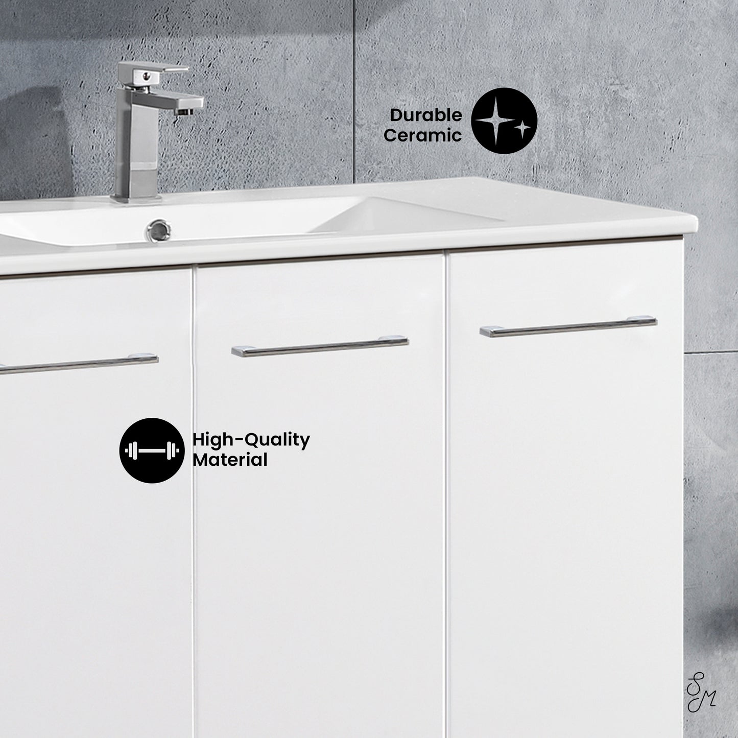 Swiss Madison Annecy 36-inch freestanding bathroom vanity in White — view 4
