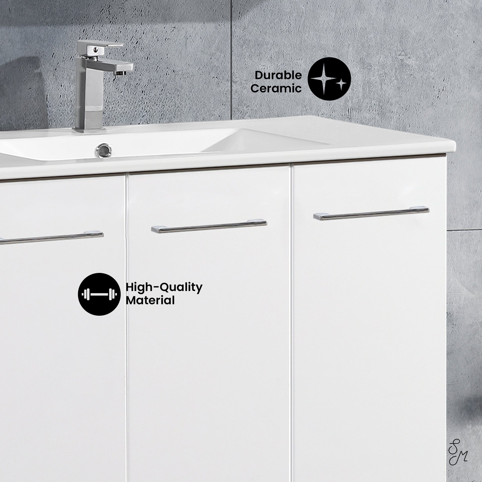 Swiss Madison Annecy 36-inch freestanding bathroom vanity in White — view 4