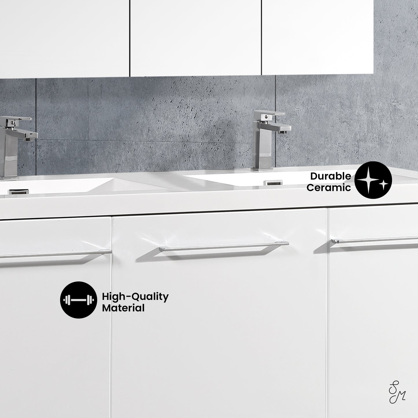 Swiss Madison, Annecy 60" Freestanding Bathroom Vanity in White with Sink Top