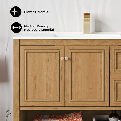 Swiss Madison Chateau 36-inch freestanding bathroom vanity in Golden Oak — view 3