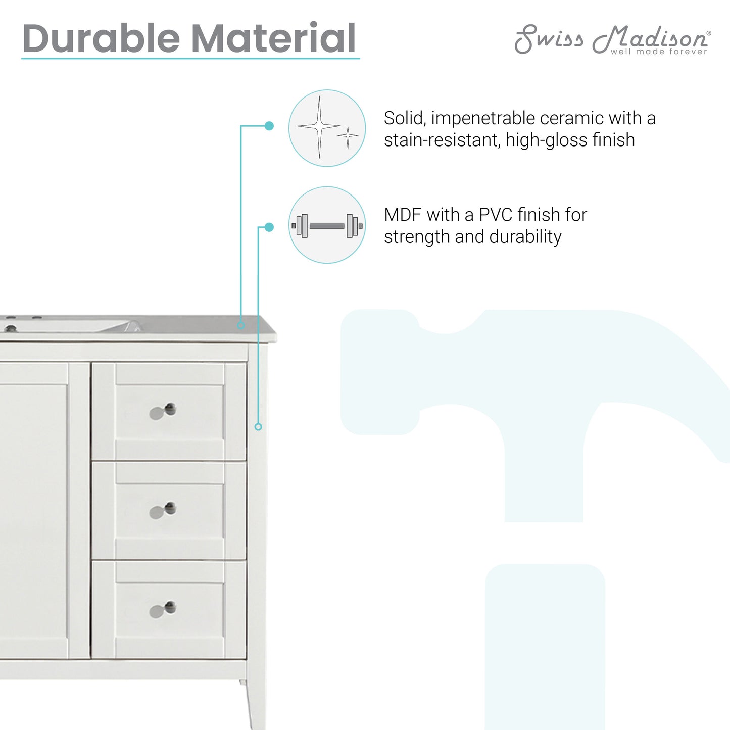 Swiss Madison Cannes 48-inch bathroom vanity — view 4