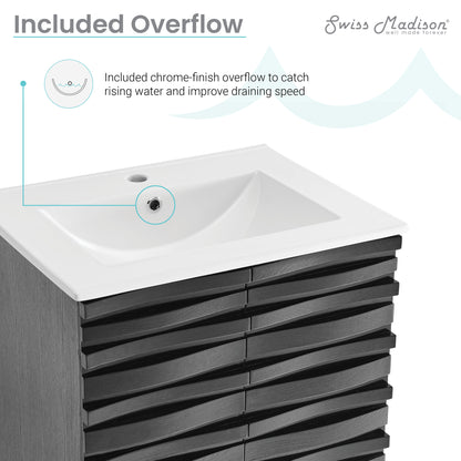 Swiss Madison, Cascade 24" Bathroom Vanity in Black