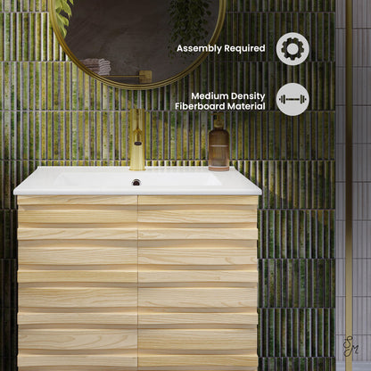 Swiss Madison, Cascade 24" Bathroom Vanity in Natural Oak