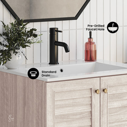 Swiss Madison, Bron 24" Freestanding Bathroom Vanity in White Oak with Sink Top