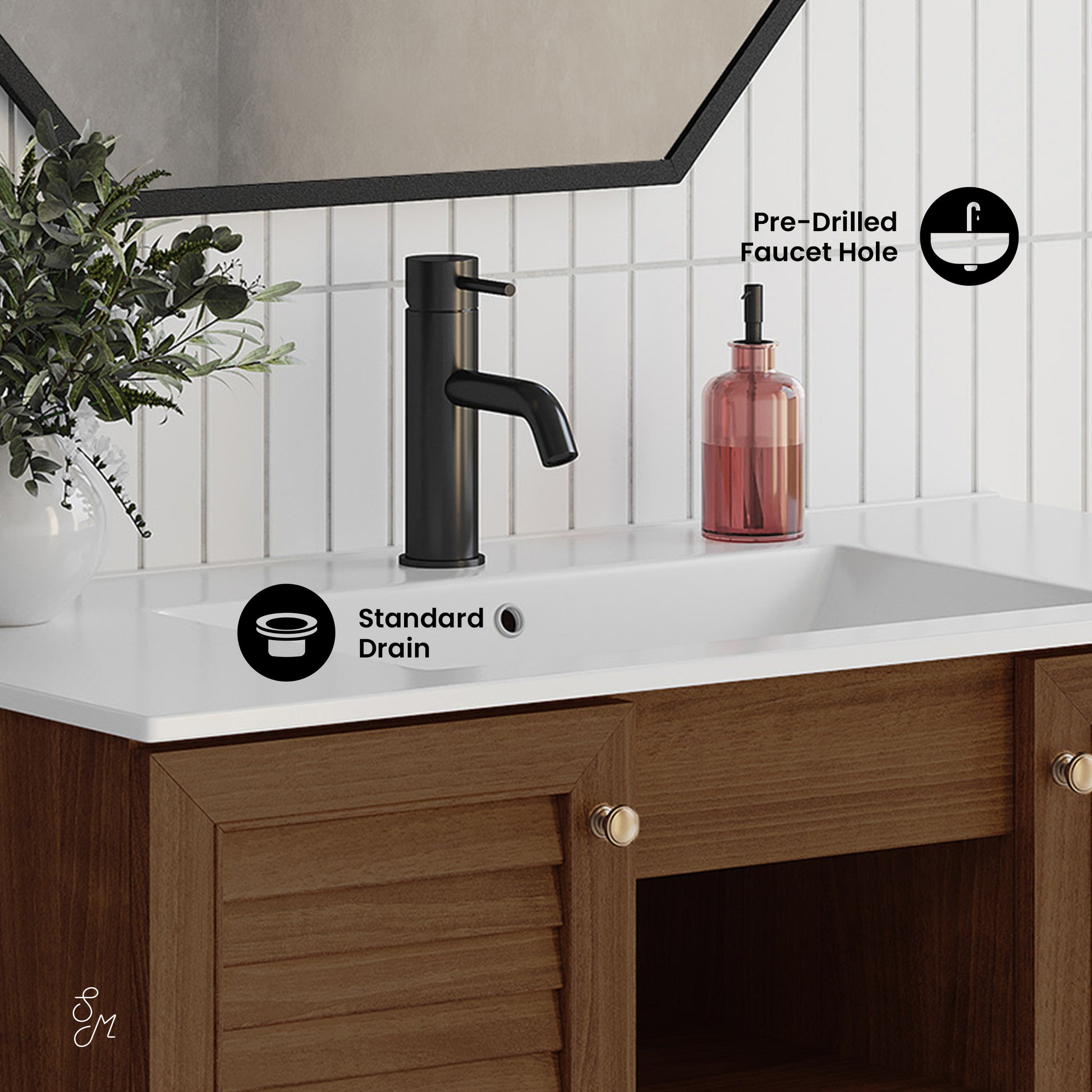 Swiss Madison Bron 36-inch freestanding bathroom vanity in Brown Oak — view 3