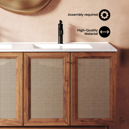 Swiss Madison Classe 60-inch freestanding bathroom vanity in Golden Oak — view 3