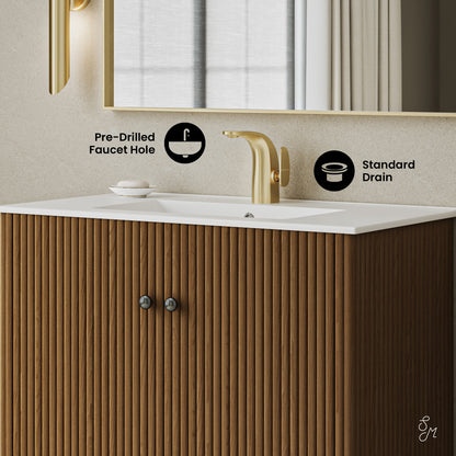 Swiss Madison, Lafayette 36" Bathroom Vanity in Brown Oak