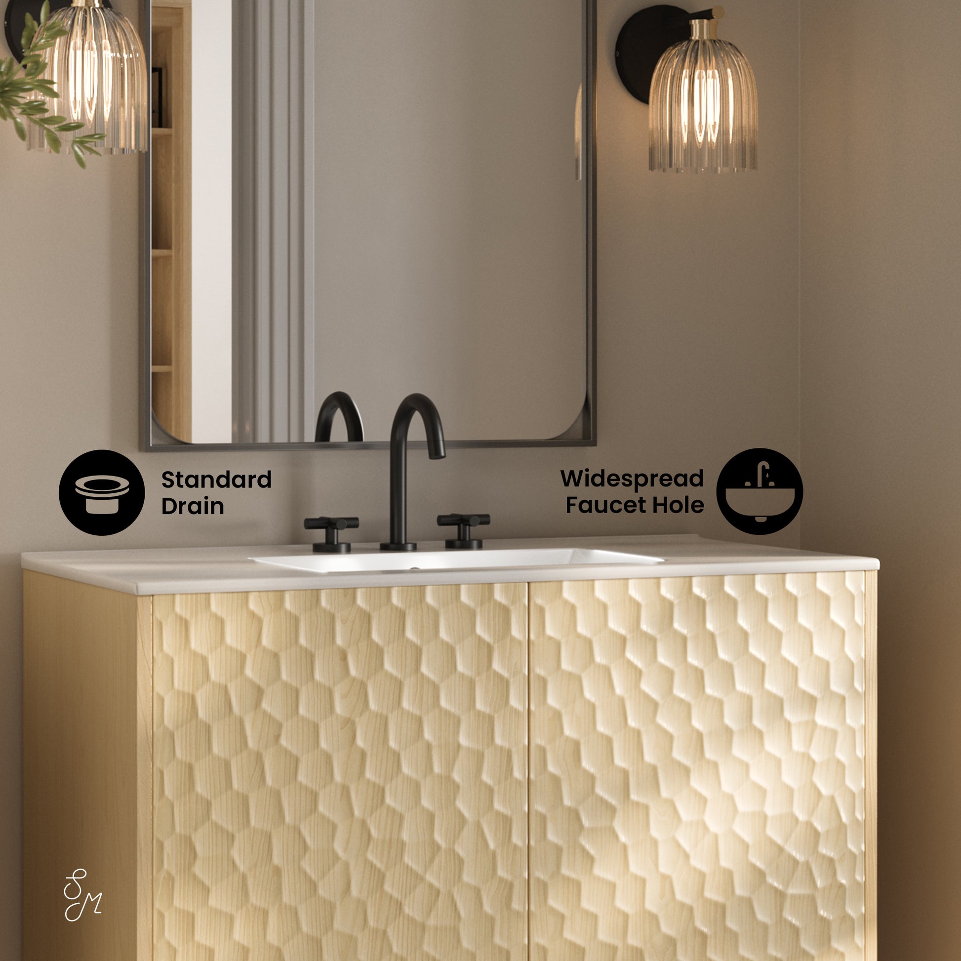 Swiss Madison Bosse 36-inch freestanding bathroom vanity in Natural Oak — view 3