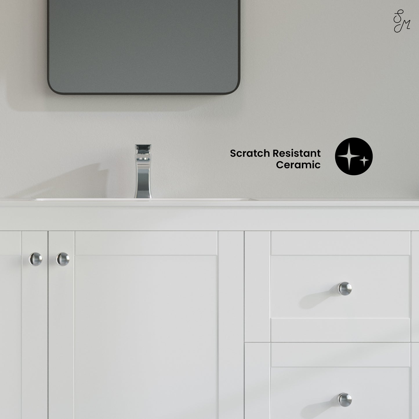 Swiss Madison, 48" Vanity Sink Top in Glossy White