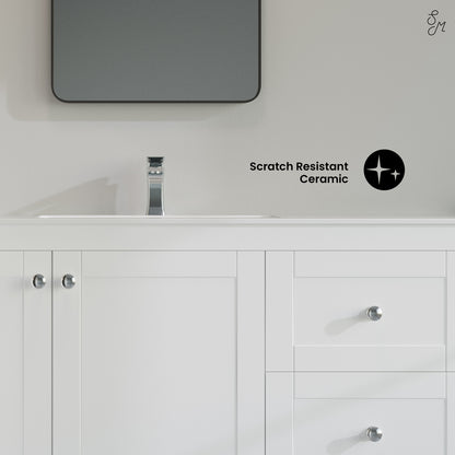 Swiss Madison, 48" Vanity Sink Top in Glossy White