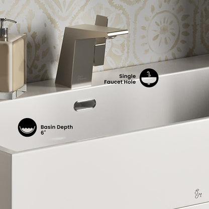 Swiss Madison, Concorde 30" Rectangle Console Sink with Matte Silver Legs