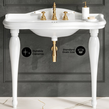 Swiss Madison, Santorini 40" Rectangle 3-Hole Widespread Console Sink