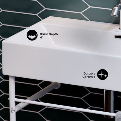 Swiss Madison, Claire 30" White Basin Matte White Legs