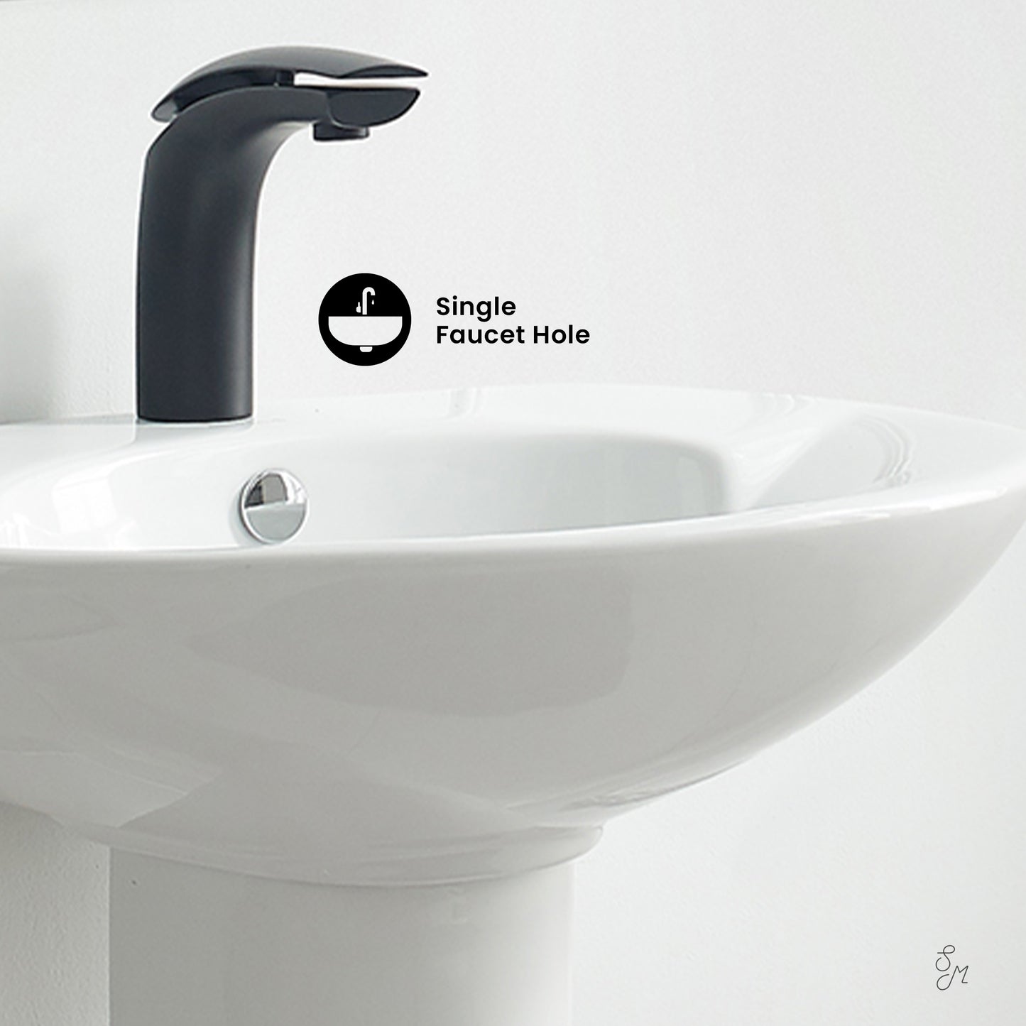 Swiss Madison, Plaisir Rounded Basin Pedestal Sink