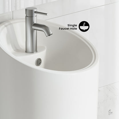 Swiss Madison, St. Tropez Circular One Piece Pedestal Sink