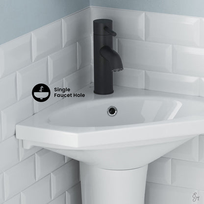 Swiss Madison, St.Tropez Corner Two-Piece Pedestal Sink