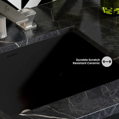 Swiss Madison, Plaisir 18.5" Rectangle Undermount Bathroom Sink in Matte Black