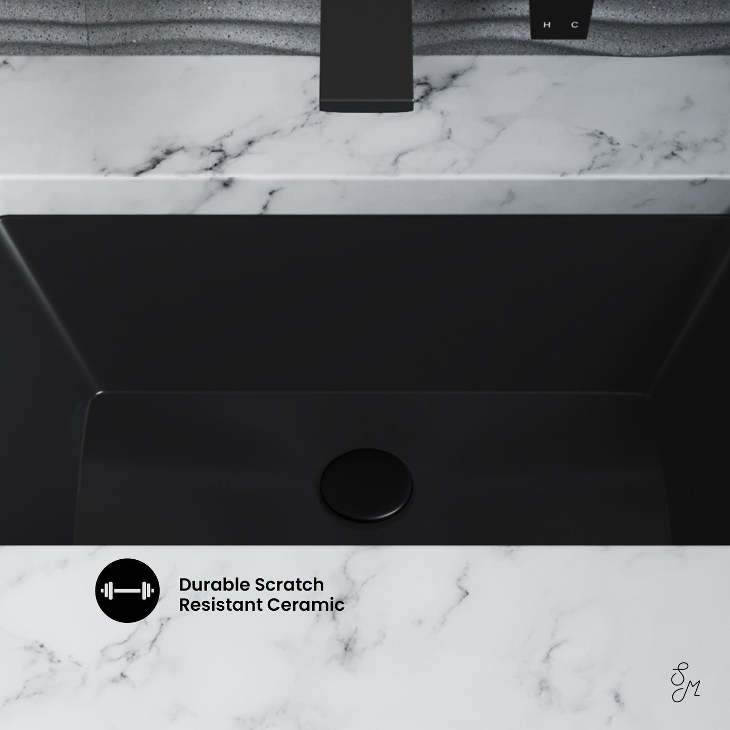 Swiss Madison, Voltaire 21" Rectangle Undermount Bathroom Sink in Matte Black