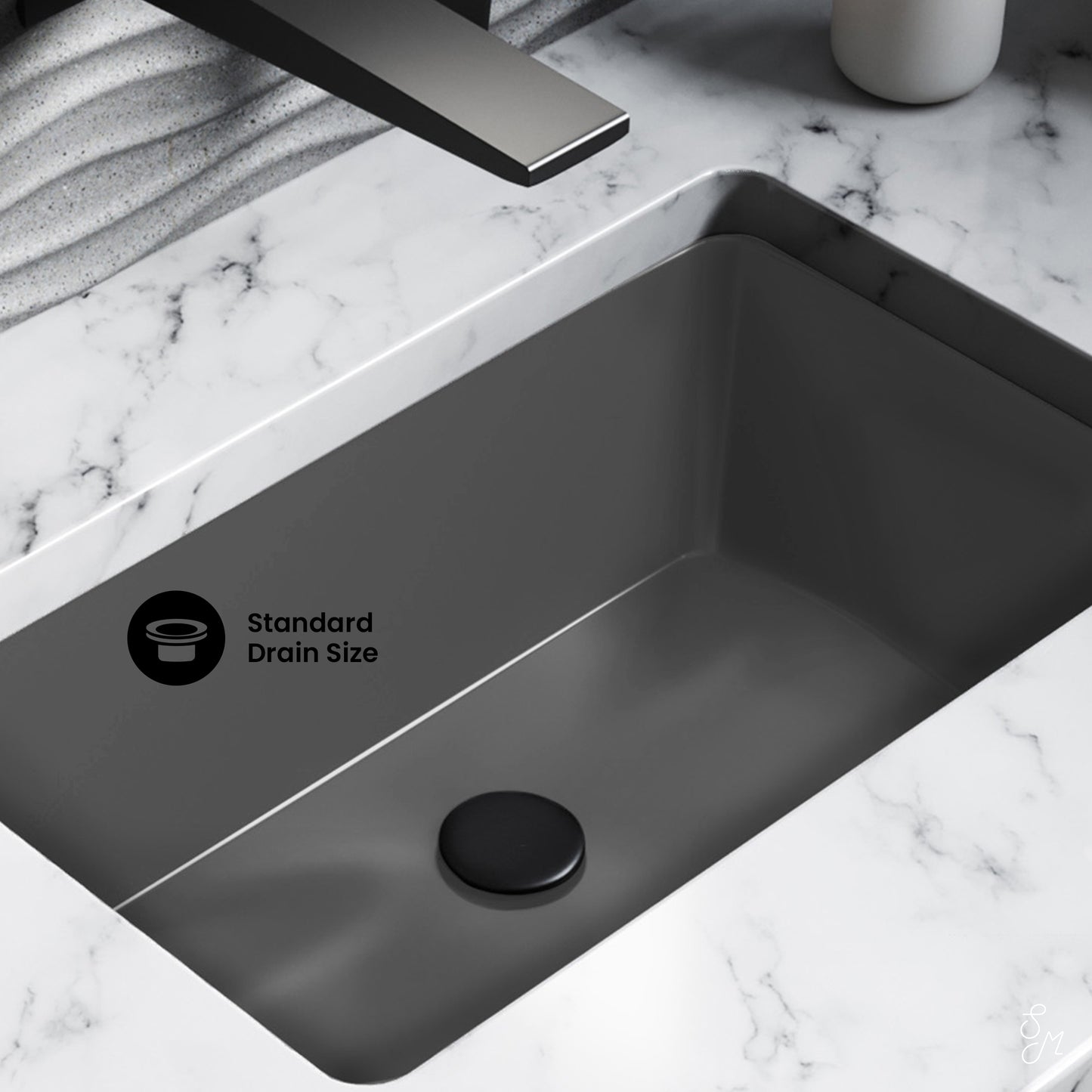 Swiss Madison, Voltaire 21" Rectangular Ceramic Undermount Bathroom Sink in Matte Gray