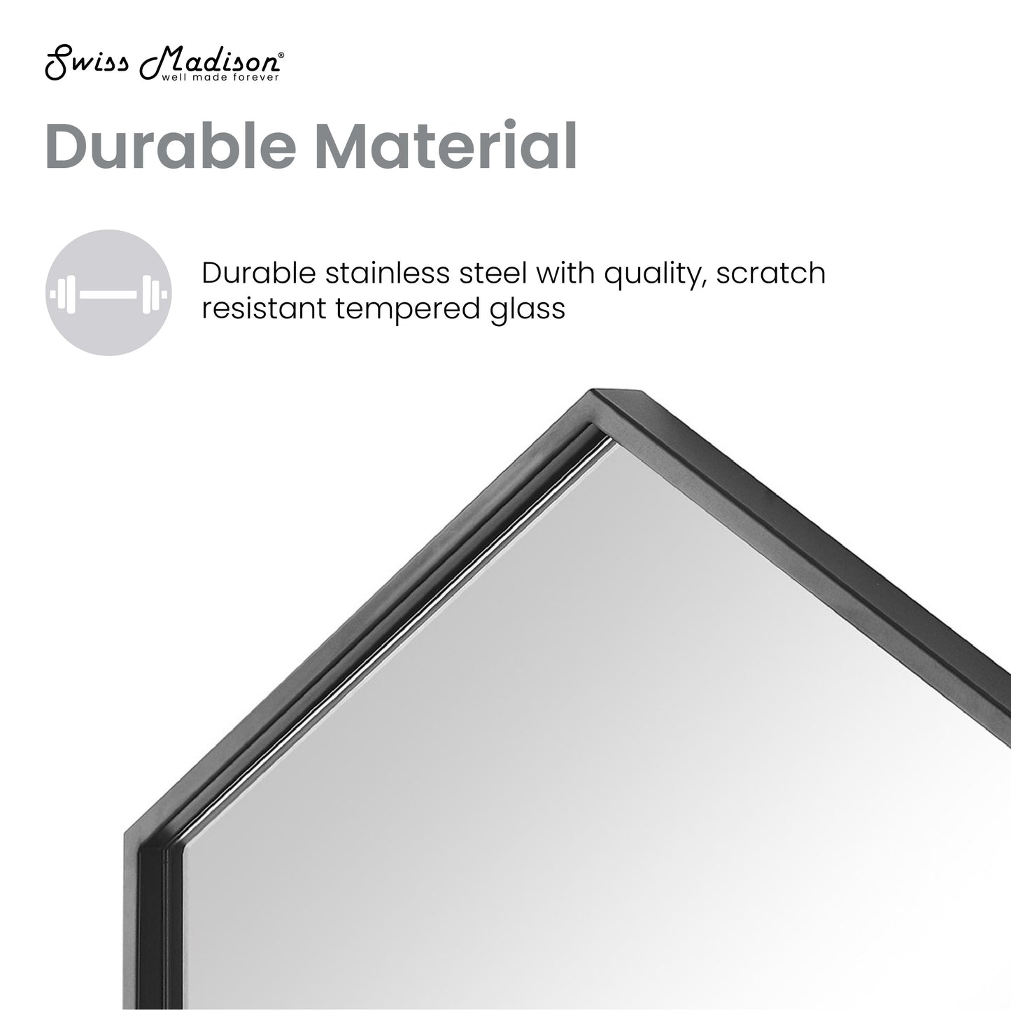 Swiss Madison, Annecy 19" Vanity Mirror in Phantom Black