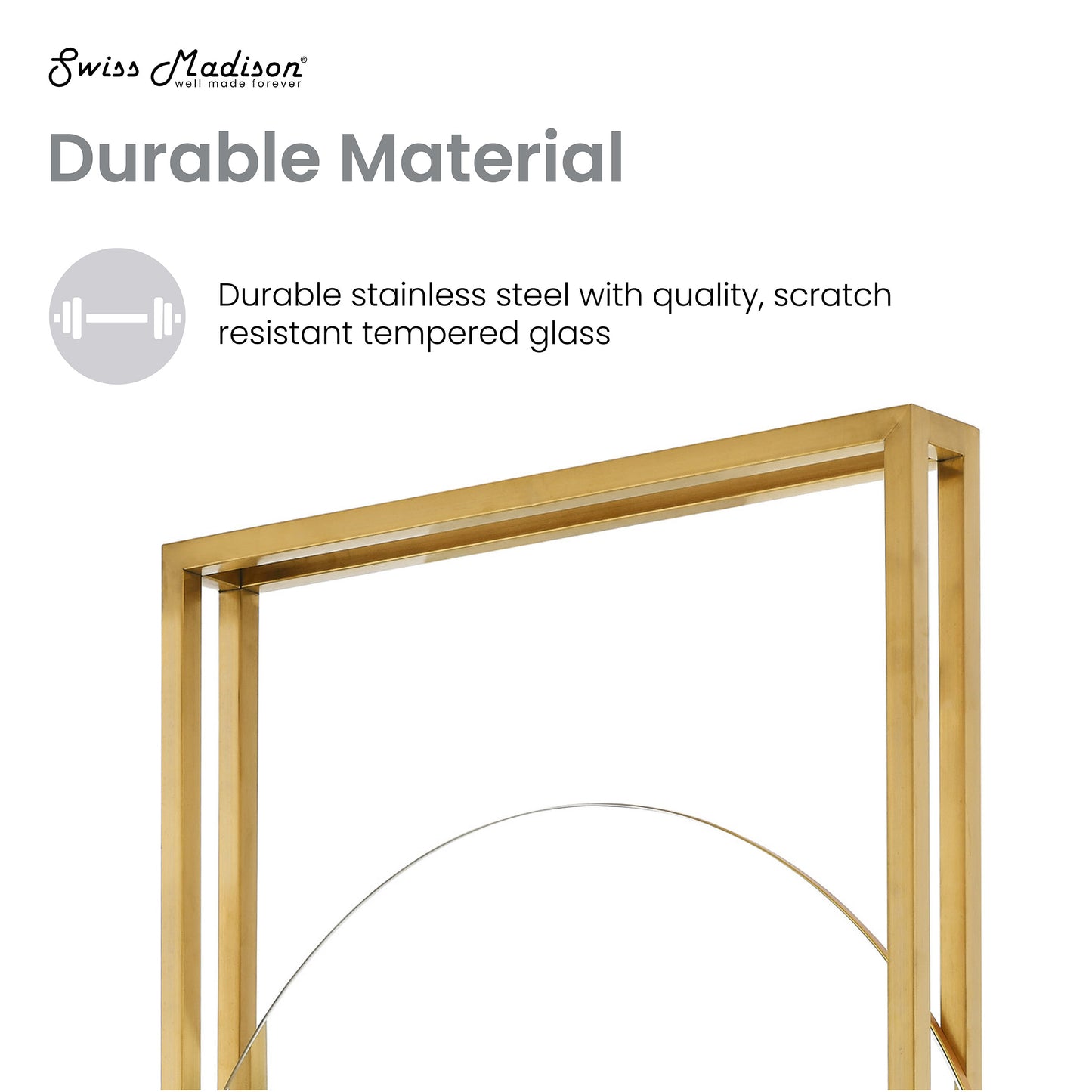 Swiss Madison, Pierre 35.5" Vanity Mirror in Brushed Gold