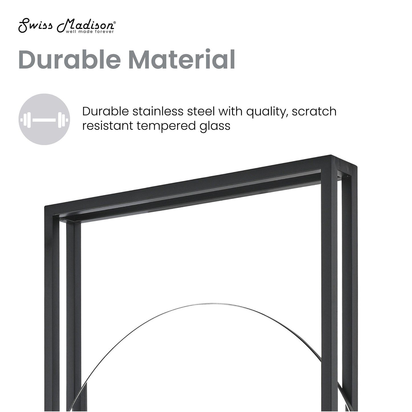 Swiss Madison, Pierre 35.5" Vanity Mirror in Matte Black