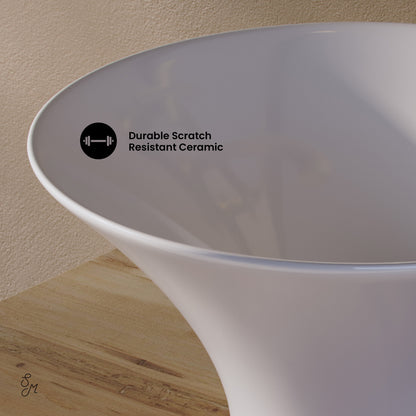 Swiss Madison, Ivy 16.5" Round Vessel Sink in Glossy White