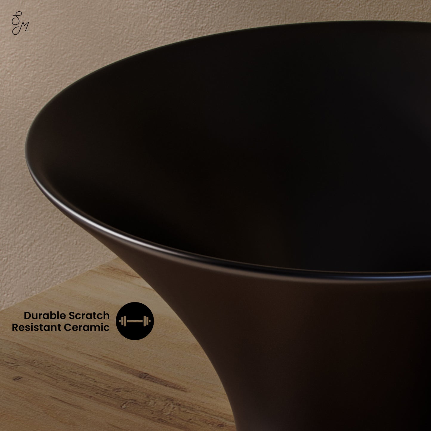 Swiss Madison, Ivy 16.5" Round Vessel Sink in Matte Black